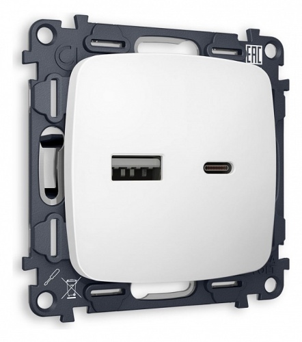 Розетка 2хUSB type A и C без рамки Ambrella Volt OMEGA MO131010 в Нижнем Новгороде