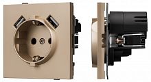 Розетка с заземлением и 2хUSB type A, без рамки Arlight SCT-TENDO 054085 в Нижнем Новгороде