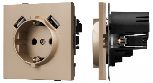 Розетка с заземлением и 2хUSB type A, без рамки Arlight SCT-TENDO 054085 в Нижнем Новгороде