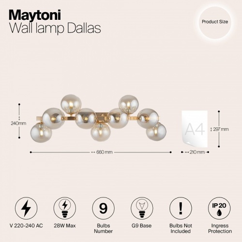 Светильник на штанге Maytoni Dallas MOD547WL-09G в Похвистнево фото 3