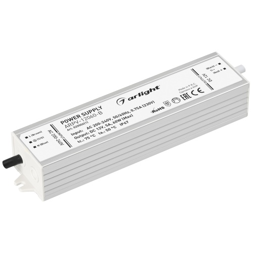 Блок питания ARPV-12060-B (12V, 5.0A, 60W) (Arlight, IP67 Металл, 3 года) в Кирсе фото 3