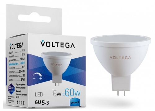 Лампа светодиодная Voltega Sofit GU5.3 GU5.3 6Вт 4000K 7171 в Навашино фото 2