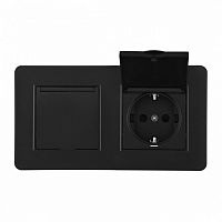 Розетка с заземлением и шторкой, с крышкой Arte Milano SET16-2 SET16-2-41-1x2 black в Нижнем Новгороде