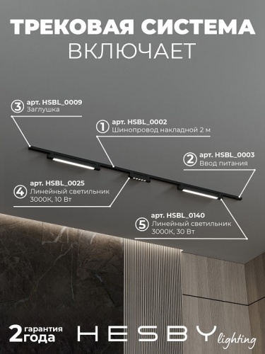 Комплект трековый Hesby Lighting №10 однофазная накладная Skylite HSBL_kompl_S010_NI2B3K в Нижнем Новгороде фото 8