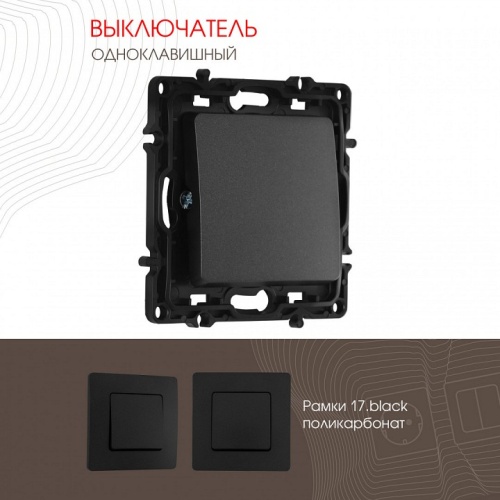 Выключатель одноклавишный без рамки Arte Milano 217 217.30-1.black в Нижнем Новгороде фото 4