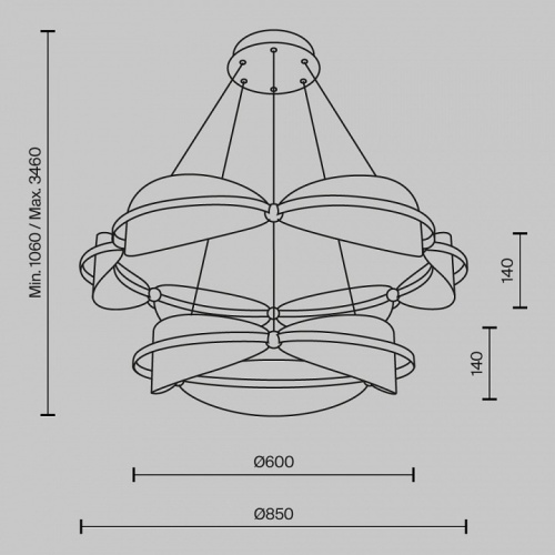 Подвесная люстра Maytoni Breeze MOD281PL-L80BS3K в Нижнем Новгороде фото 4