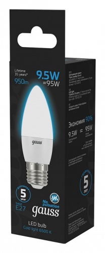 Лампа светодиодная Gauss Свеча E27 9.5Вт 6500K 103102310 в Нижнем Новгороде фото 3