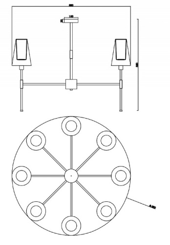 Люстра на штанге Freya Tida FR5196PL-08BBS в Нижнем Новгороде фото 3
