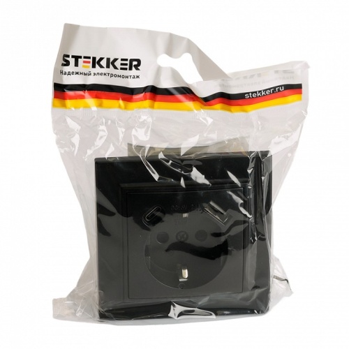 Розетка с заземлением и 2хUSB type A и C, без рамки Stekker Эрна 50078 в Нижнем Новгороде фото 4