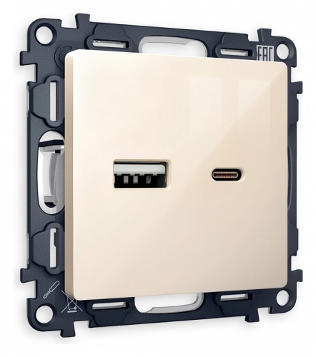 Розетка 2хUSB type A и C без рамки Ambrella Volt ALFA MA311010 в Нижнем Новгороде