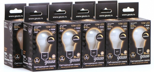 Лампа светодиодная Gauss 1022 E27 10Вт 2700K 102202110-D в Нижнем Новгороде фото 5