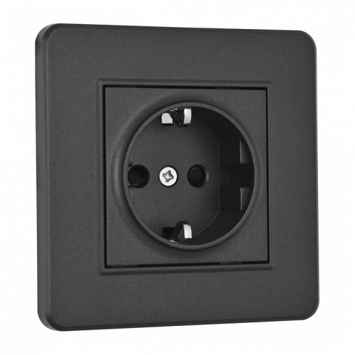 Розетка с заземлением и со шторкой Arte Milano SET16-1 SET16-1-40-1 black в Нижнем Новгороде