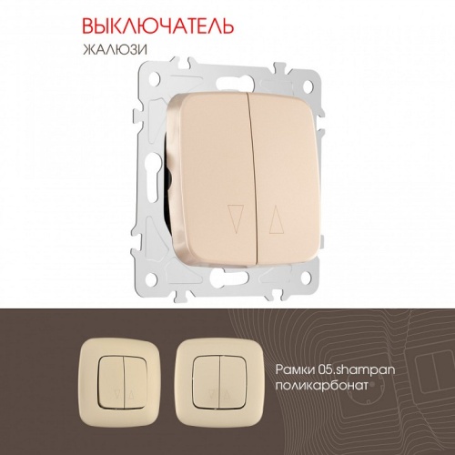 Выключатель для жалюзи без рамки Arte Milano 205 205.38-2.shampan в Нижнем Новгороде фото 4
