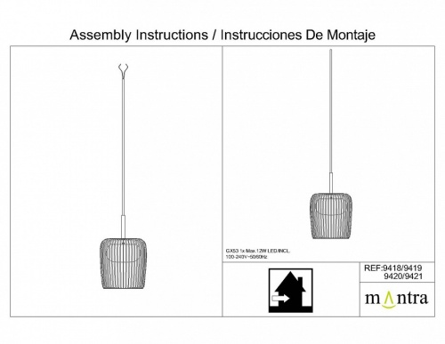 Подвесной светильник Mantra Dubai 9421 в Нижнем Новгороде фото 2