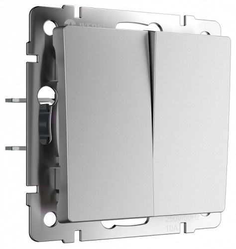 Выключатель перекрестный двухклавишный без рамки Werkel серебряный матовый W1123065 в Нижнем Новгороде