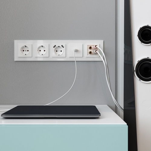 Розетка акустическая без рамки Werkel белый W1185001 в Нижнем Новгороде фото 4