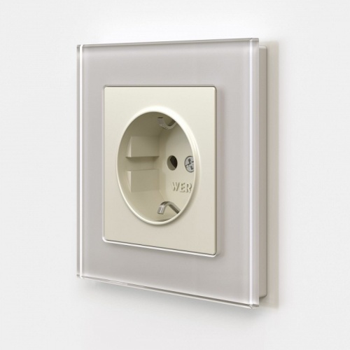 Розетка с заземлением и со шторками, без рамки Werkel айвори матовый W1171162 в Нижнем Новгороде фото 5