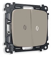 Выключатель проходной двухклавишный с подсветкой без рамки Ambrella Volt OMEGA MO364035 в Нижнем Новгороде