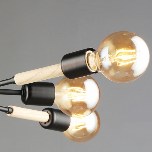 Люстра на штанге 99960 99960-0.3-08 BK+WOOD в Нижнем Новгороде фото 2