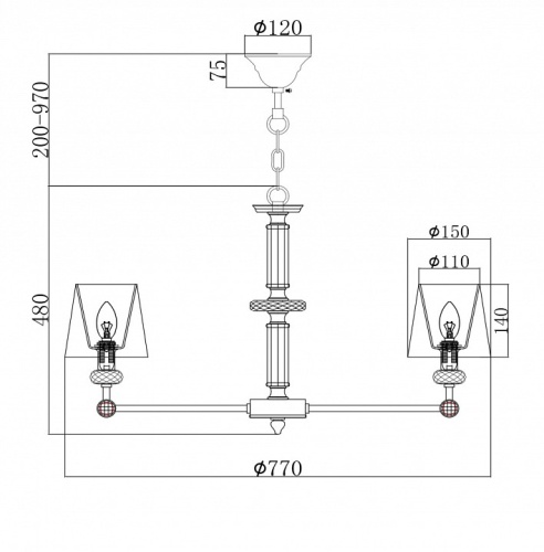 Подвесная люстра Maytoni Riverside MOD018PL-08CH в Нижнем Новгороде фото 5