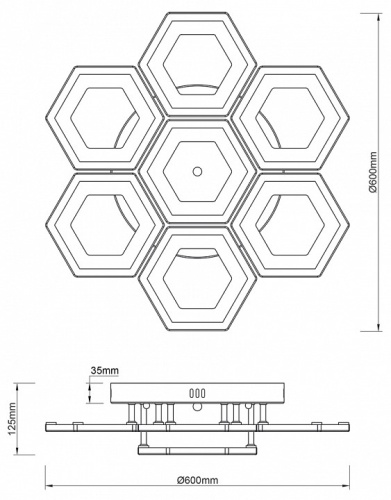 Потолочная люстра Escada Hexagon 10204/7LED в Геленджике фото 4
