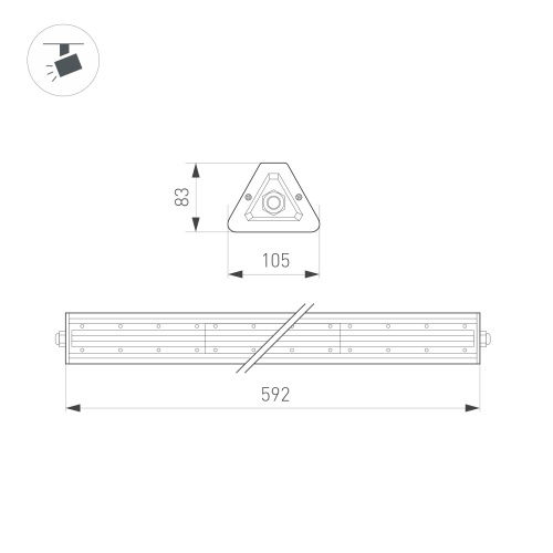 Светильник SP-LAGERN-L630-100W Day4000 (WH, 60х110 deg, 230V) (Arlight, IP65 Металл, 5 лет) в Хабаровске фото 2