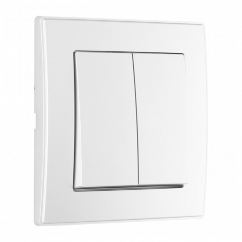 Выключатель двухклавишный Arte Milano SET06-1 SET06-1-30-2 silver в Нижнем Новгороде