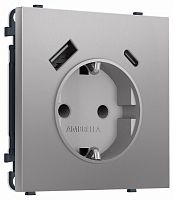 Розетка с заземлением и со шторкой и 2хUSB type A и C, без рамки Ambrella Volt MS MS510010 в Нижнем Новгороде