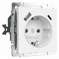 Розетка с заземлением и со шторкой и 2хUSB type A и C, без рамки Werkel белый матовый W1171761 в Нижнем Новгороде