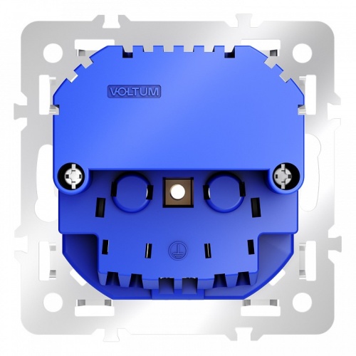 Механизм розетки с заземлением и со шторками и 2хUSB type A Voltum S70 VLS0404M в Нижнем Новгороде фото 3