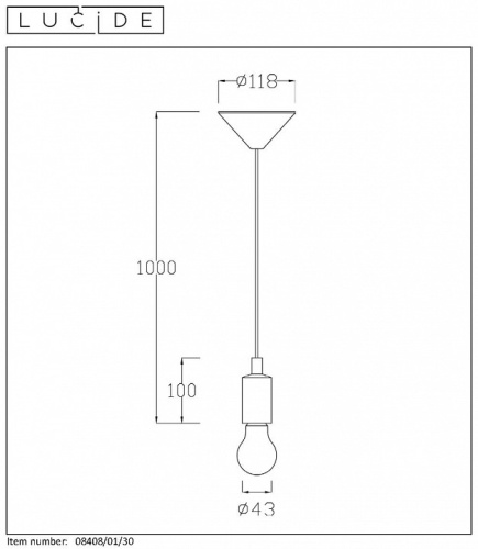 Подвесной светильник Lucide Fix 08408/01/30 в Конаково фото 2