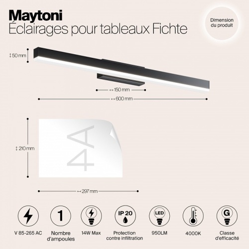 Подсветка для зеркала Maytoni Fichte MIR012WL-L14B4K в Белово фото 7