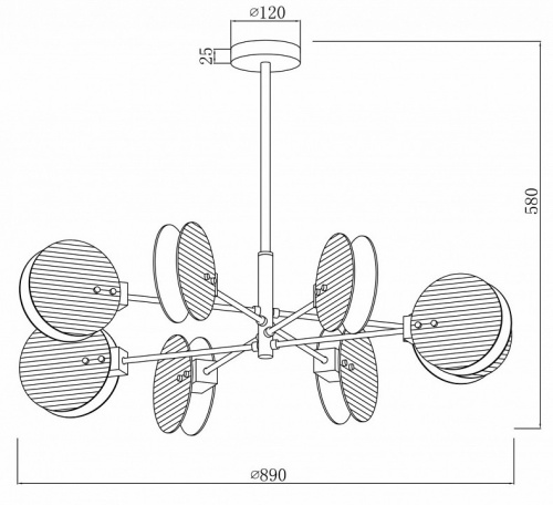 Люстра на штанге iLamp Panorama 15598-8 SN+CL в Нижнем Новгороде фото 2