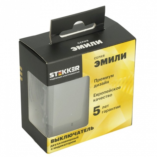 Выключатель двухклавишный с подсветкой без рамки Stekker Эмили 49942 в Нижнем Новгороде фото 9