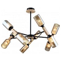 Люстра на штанге Imex MD.5495 MD.5495-10-S-BK+WOOD в Нижнем Новгороде
