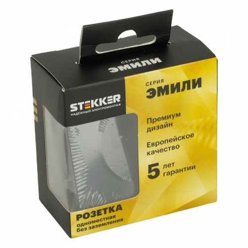 Розетка без заземления и со шторкой, без рамки Stekker Эмили 49850 в Нижнем Новгороде фото 4