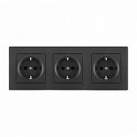 Розетка с заземлением и со шторкой Arte Milano SET06-3 SET06-3-40-1x3 black в Нижнем Новгороде