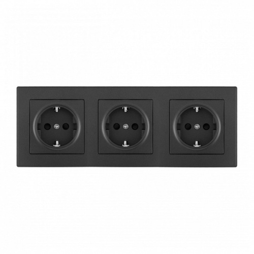 Розетка с заземлением и со шторкой Arte Milano SET06-3 SET06-3-40-1x3 black в Нижнем Новгороде