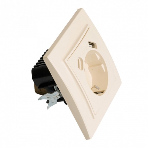 Розетка с заземлением и 2хUSB type A и C, без рамки Stekker Эрна 50077 в Нижнем Новгороде фото 3