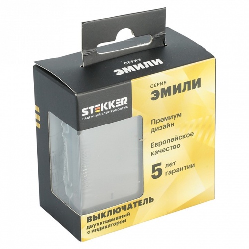 Выключатель двухклавишный с подсветкой без рамки Stekker Эмили 49916 в Нижнем Новгороде фото 5