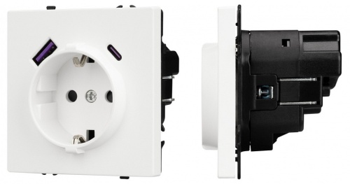 Розетка с заземлением и со шторкой и 2хUSB type A и C, без рамки Arlight NOBE 054284(1) в Нижнем Новгороде
