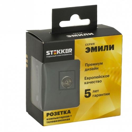 ТВ-розетка и розетка Ethernet RJ-45 без рамки Stekker Эмили 49846 в Нижнем Новгороде фото 5