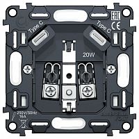 Механизм розетки с заземлением и 2хUSB type C Ambrella Volt QUANT VM165 в Нижнем Новгороде