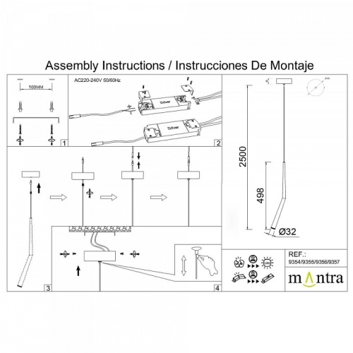 Подвесной светильник Mantra Boomerang 9354+9235 (1L) в Нижнем Новгороде фото 13