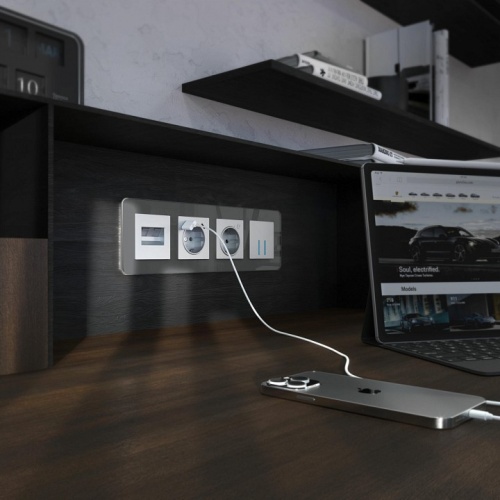 Рамка на 4 поста Werkel Elite (графит, стекло) W0042440 в Нижнем Новгороде фото 3