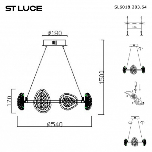 Подвесная люстра ST-Luce Enigma SL6018.203.64 в Перми фото 3