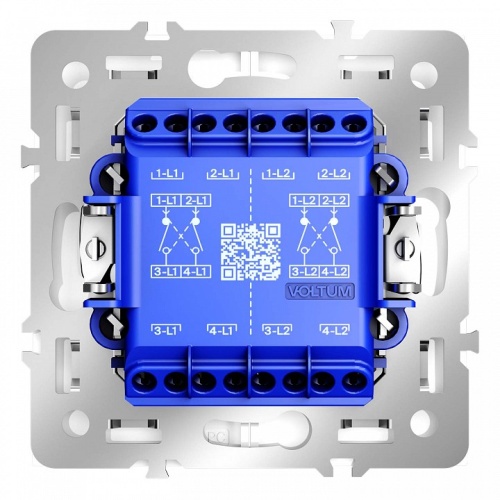 Переключатель перекрестный двухклавишный без рамки Voltum S70 VLS020501 в Нижнем Новгороде фото 3