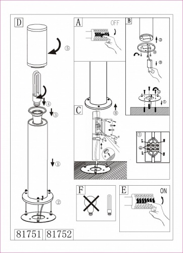 Наземный высокий светильник Eglo Helsinki 81752 в Нижнем Новгороде фото 2