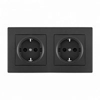 Розетка с заземлением и со шторкой Arte Milano SET06-2 SET06-2-40-1x2 black в Нижнем Новгороде