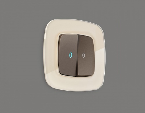 Выключатель двухклавишный с подсветкой без рамки Ambrella Volt OMEGA MO634020 в Нижнем Новгороде фото 4